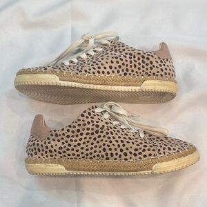 CCOCCI Leopard Print Lace-Up Sneakers in Beige, Women’s 7.5